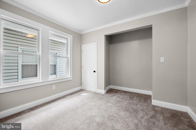 1402 W Old Cold Spring Ln, Baltimore, MD 21209 - unfurnished bedroom featuring carpet, ornamental molding, and baseboards