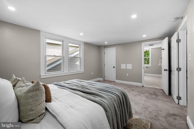 1402 W Old Cold Spring Ln, Baltimore, MD 21209 - bedroom featuring recessed lighting, baseboards, and light carpet
