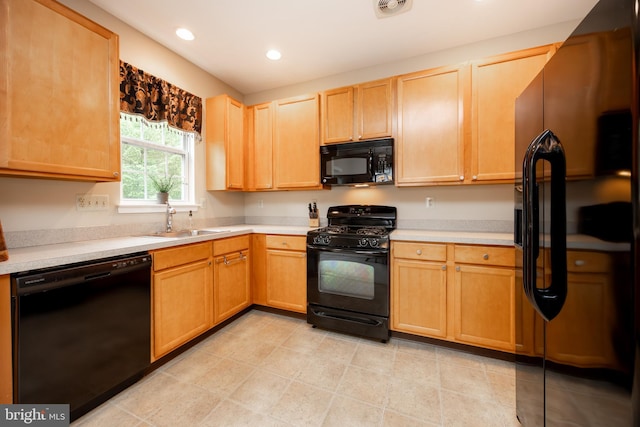 19 Cameron Ct, Royersford, PA 19468 - kitchen featuring black appliances, a sink, light countertops, and recessed lighting