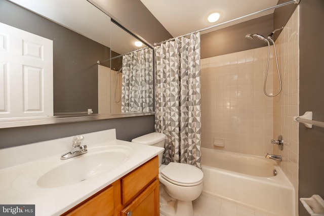 19 Cameron Ct, Royersford, PA 19468 - full bathroom with shower / bath combination with curtain, vanity, toilet, and tile patterned flooring