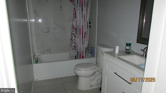 8804 48th Ave, College Park, MD 20740 - full bath with tile patterned flooring, toilet, vanity, and shower / tub combo with curtain
