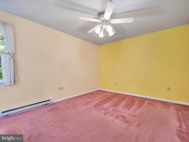 95 Comanche Dr, Auburn, PA 17922 - carpeted spare room featuring a baseboard radiator and ceiling fan