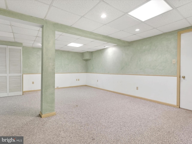 95 Comanche Dr, Auburn, PA 17922 - finished basement with carpet, a drop ceiling, and recessed lighting