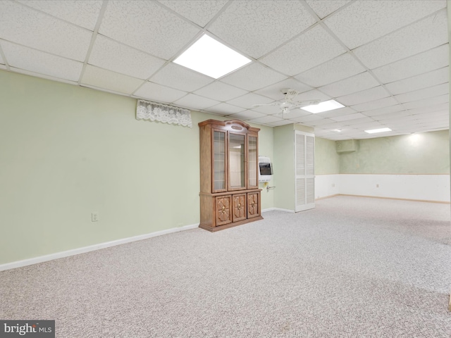 95 Comanche Dr, Auburn, PA 17922 - finished basement with a paneled ceiling, carpet, and heating unit