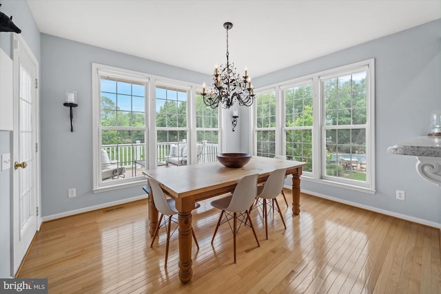 3 Graham Ct, Middletown, DE 19709 - dining room featuring baseboards, a chandelier, and light wood-style floors