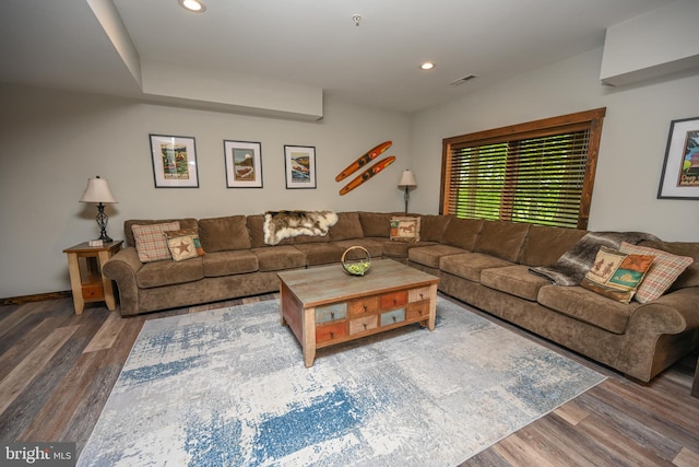 90 Biltmore Ridge Trl, Mc Henry, MD 21541 - living room featuring wood finished floors, recessed lighting, and baseboards