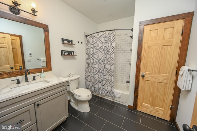 90 Biltmore Ridge Trl, Mc Henry, MD 21541 - bathroom featuring vanity, toilet, shower / tub combo, and tile patterned floors