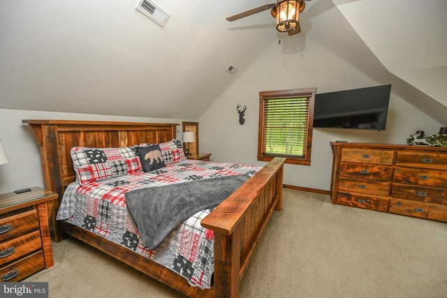 90 Biltmore Ridge Trl, Mc Henry, MD 21541 - bedroom with carpet, vaulted ceiling, ceiling fan, and baseboards
