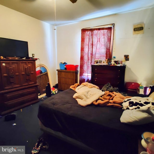 886 Barnesville Dr, Barnesville, PA 18214 - carpeted bedroom featuring a ceiling fan
