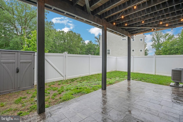 23754 Myrtle Glen Way, California, MD 20619 - fenced backyard with a patio area and central air condition unit