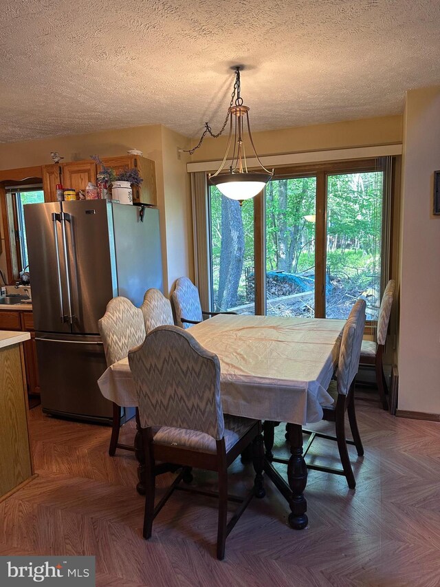 202 Tepee Dr, Pocono Lake, PA 18347 - dining space featuring a textured ceiling and plenty of natural light
