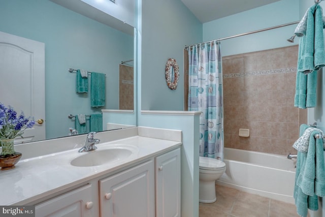29865 Hillary Ave, Easton, MD 21601 - bathroom featuring tile patterned flooring, vanity, toilet, and shower / bath combo with shower curtain
