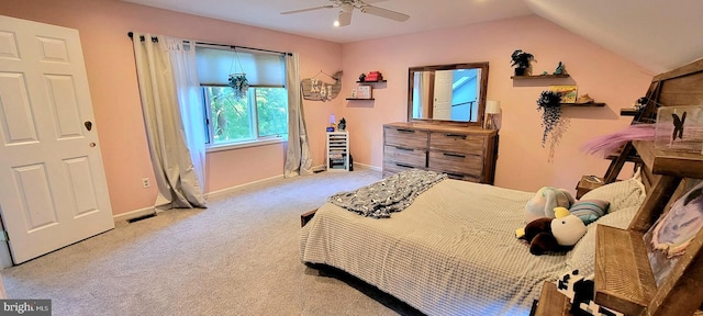 4 E Spring Oak Cir, Media, PA 19063 - bedroom featuring carpet flooring, baseboards, vaulted ceiling, and a ceiling fan