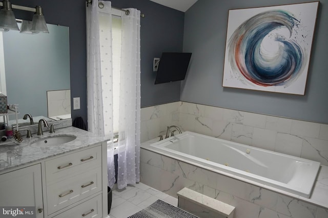 4 E Spring Oak Cir, Media, PA 19063 - full bath featuring marble finish floors, vanity, and a jetted tub