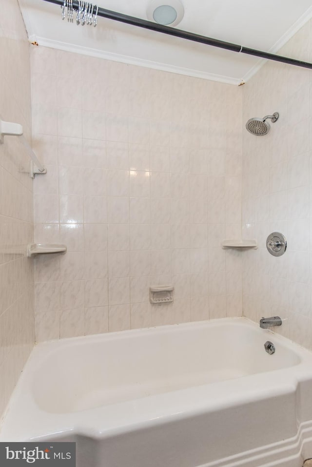 351 Doone Rd, Fairless Hills, PA 19030 - bathroom with crown molding and bathtub / shower combination