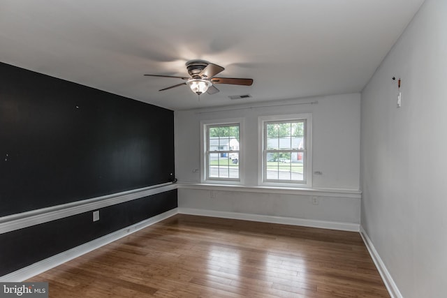 351 Doone Rd, Fairless Hills, PA 19030 - empty room featuring ceiling fan, wood finished floors, and baseboards