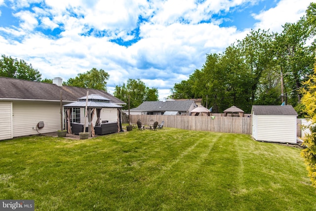 351 Doone Rd, Fairless Hills, PA 19030 - view of yard featuring a gazebo and an outdoor living space with a fire pit