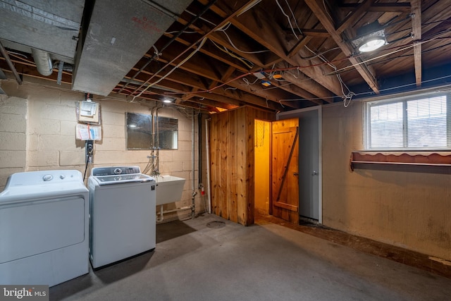 1738 Stokesley Rd, Baltimore, MD 21222 - below grade area featuring washing machine and clothes dryer