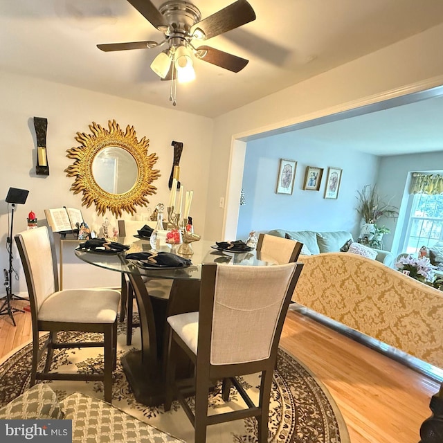 11289 Kessler Pl, Manassas, VA 20109 - dining area with wood finished floors and a ceiling fan