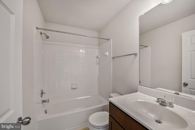 12517 Rustic Rock Ln, Beltsville, MD 20705 - bathroom featuring vanity, toilet, and bathtub / shower combination