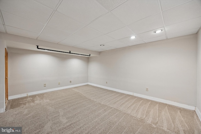 413 Eagle Rd # 7, Wayne, PA 19087 - finished below grade area featuring carpet, baseboards, a paneled ceiling, and recessed lighting