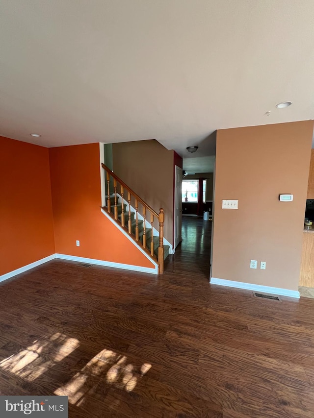 745 Cedar Ct, Red Hill, PA 18076 - unfurnished living room with wood finished floors, stairs, and recessed lighting