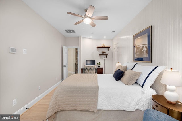 777 3rd St, Herndon, VA 20170 - bedroom with wood finished floors, baseboards, and ceiling fan
