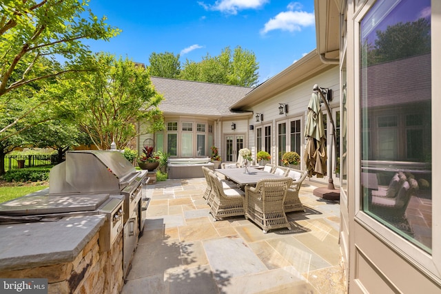 777 3rd St, Herndon, VA 20170 - view of patio / terrace with a hot tub and outdoor dining area