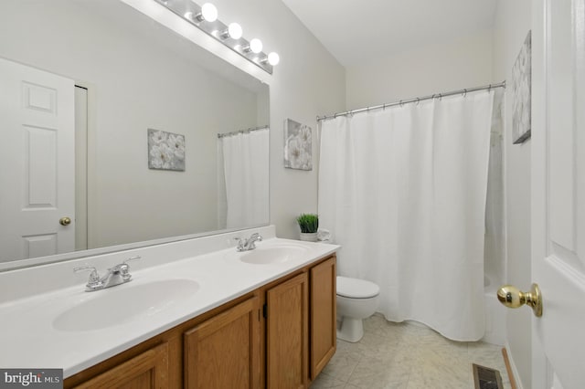 6201 Knolls Ct, Elkridge, MD 21075 - bathroom featuring double vanity and toilet