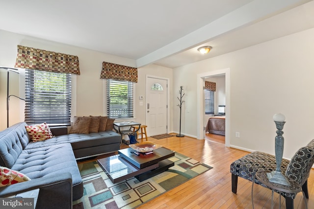 4909 Meade St NE, Washington, DC 20019 - living room featuring light wood finished floors and baseboards
