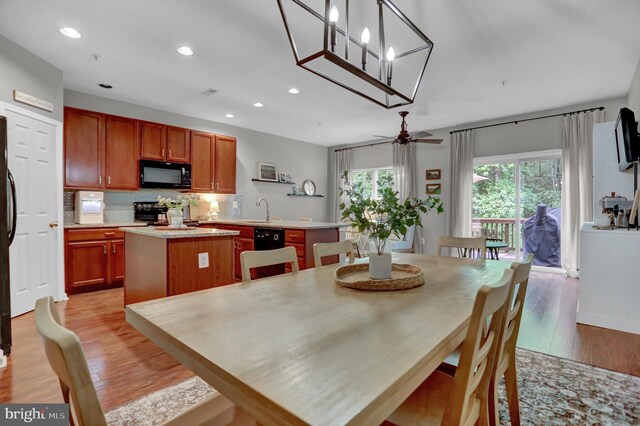 3061 Raking Leaf Dr, Abingdon, MD 21009 - dining room featuring light wood-type flooring, recessed lighting, and ceiling fan