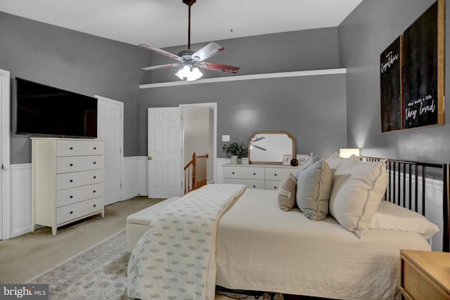3061 Raking Leaf Dr, Abingdon, MD 21009 - bedroom with light colored carpet and ceiling fan