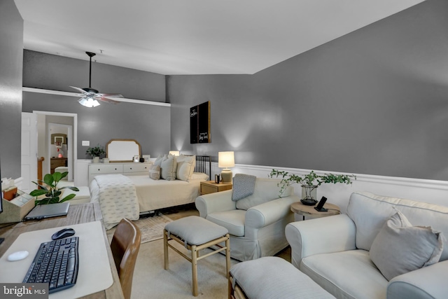 3061 Raking Leaf Dr, Abingdon, MD 21009 - bedroom with lofted ceiling and a ceiling fan