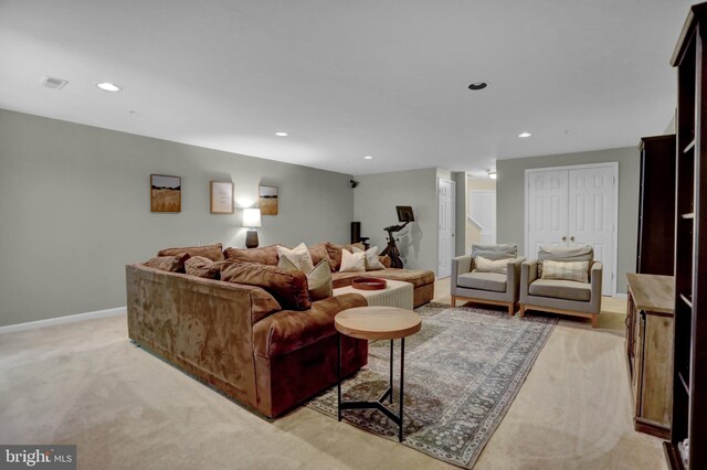 3061 Raking Leaf Dr, Abingdon, MD 21009 - living area with recessed lighting, baseboards, and light colored carpet