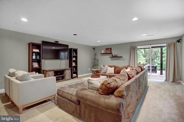 3061 Raking Leaf Dr, Abingdon, MD 21009 - living room with light colored carpet, recessed lighting, and baseboards