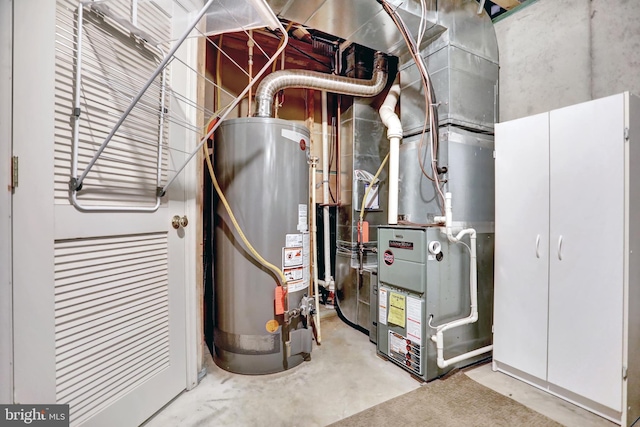 3061 Raking Leaf Dr, Abingdon, MD 21009 - utility room with gas water heater and heating unit