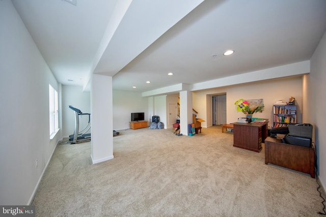 714 Shady Creek Ct, Bel Air, MD 21015 - basement featuring carpet, recessed lighting, and baseboards