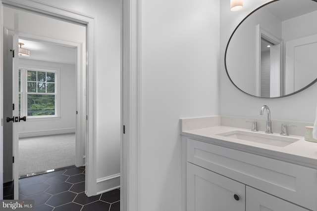 3718 Gradyville Rd, Newtown Square, PA 19073 - bathroom with vanity and tile patterned flooring