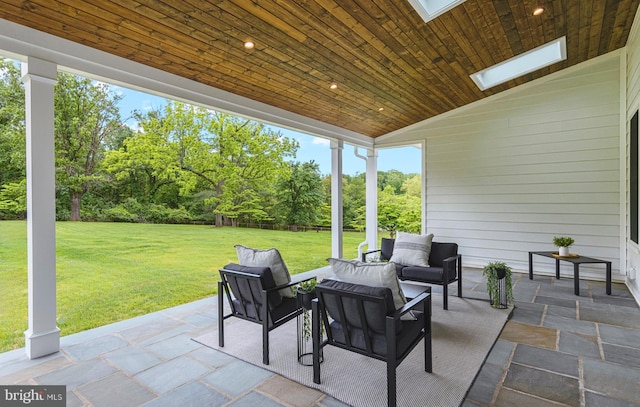 3718 Gradyville Rd, Newtown Square, PA 19073 - view of patio / terrace with an outdoor hangout area and view of wooded area