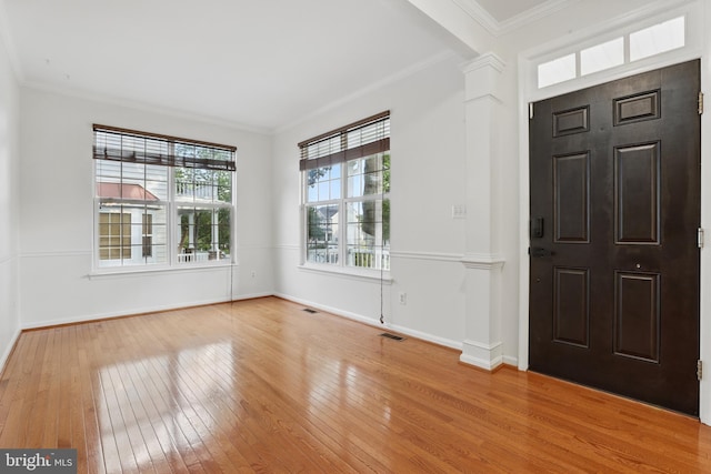 9901 Airedale Ct, Bristow, VA 20136 - entrance foyer with hardwood / wood-style floors, ornamental molding, and baseboards