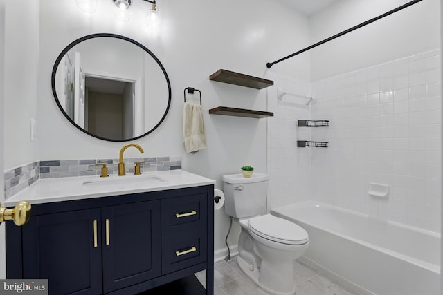 9901 Airedale Ct, Bristow, VA 20136 - bathroom with toilet, vanity, and shower / bathtub combination