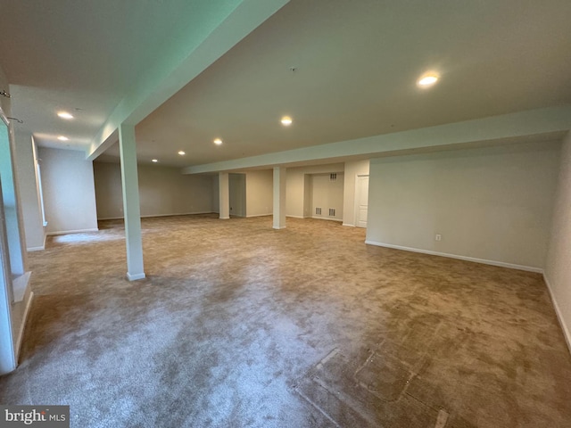 2410 Vineyard Springs Way, Ellicott City, MD 21043 - finished below grade area with carpet flooring, recessed lighting, and baseboards