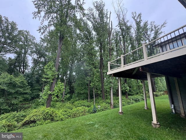 2410 Vineyard Springs Way, Ellicott City, MD 21043 - view of grassy yard with a wooden deck