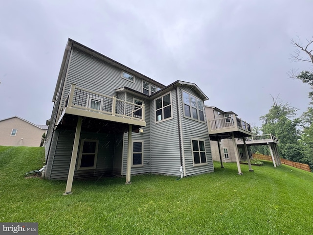 2410 Vineyard Springs Way, Ellicott City, MD 21043 - back of property with a balcony and a lawn