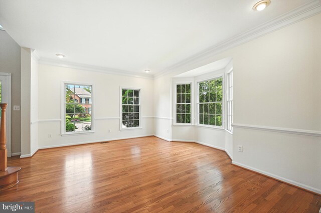 10861 Hunter Gate Way, Reston, VA 20194 - spare room featuring healthy amount of natural light, crown molding, and light wood-style flooring