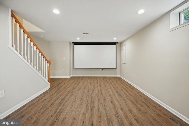 10861 Hunter Gate Way, Reston, VA 20194 - home theater room with wood finished floors and recessed lighting