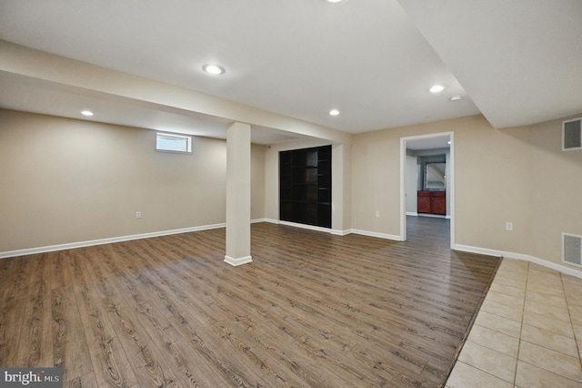 10861 Hunter Gate Way, Reston, VA 20194 - basement with wood finished floors and recessed lighting