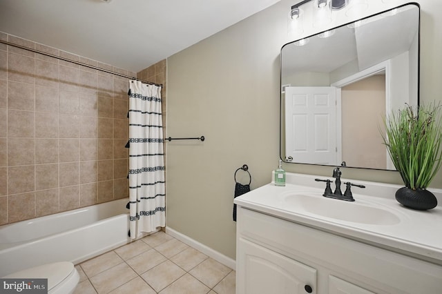 10861 Hunter Gate Way, Reston, VA 20194 - full bathroom with tile patterned floors, vanity, and shower / bathtub combination with curtain
