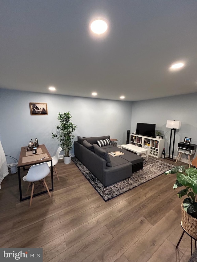 1005 Chillum Rd Unit 415, Hyattsville, MD 20782 - living area featuring wood finished floors and recessed lighting