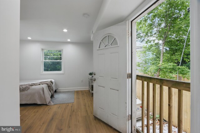 405 Calvin Ave, Baltimore, MD 21218 - foyer entrance with recessed lighting, wood finished floors, and baseboards